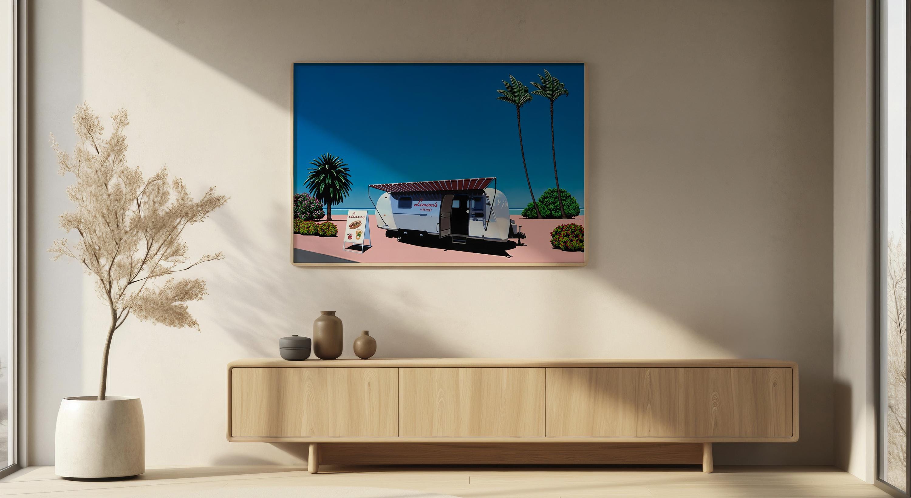 Lemson's Beams by Hiroshi Nagai, Wooden Framed Art, Japanese Retro