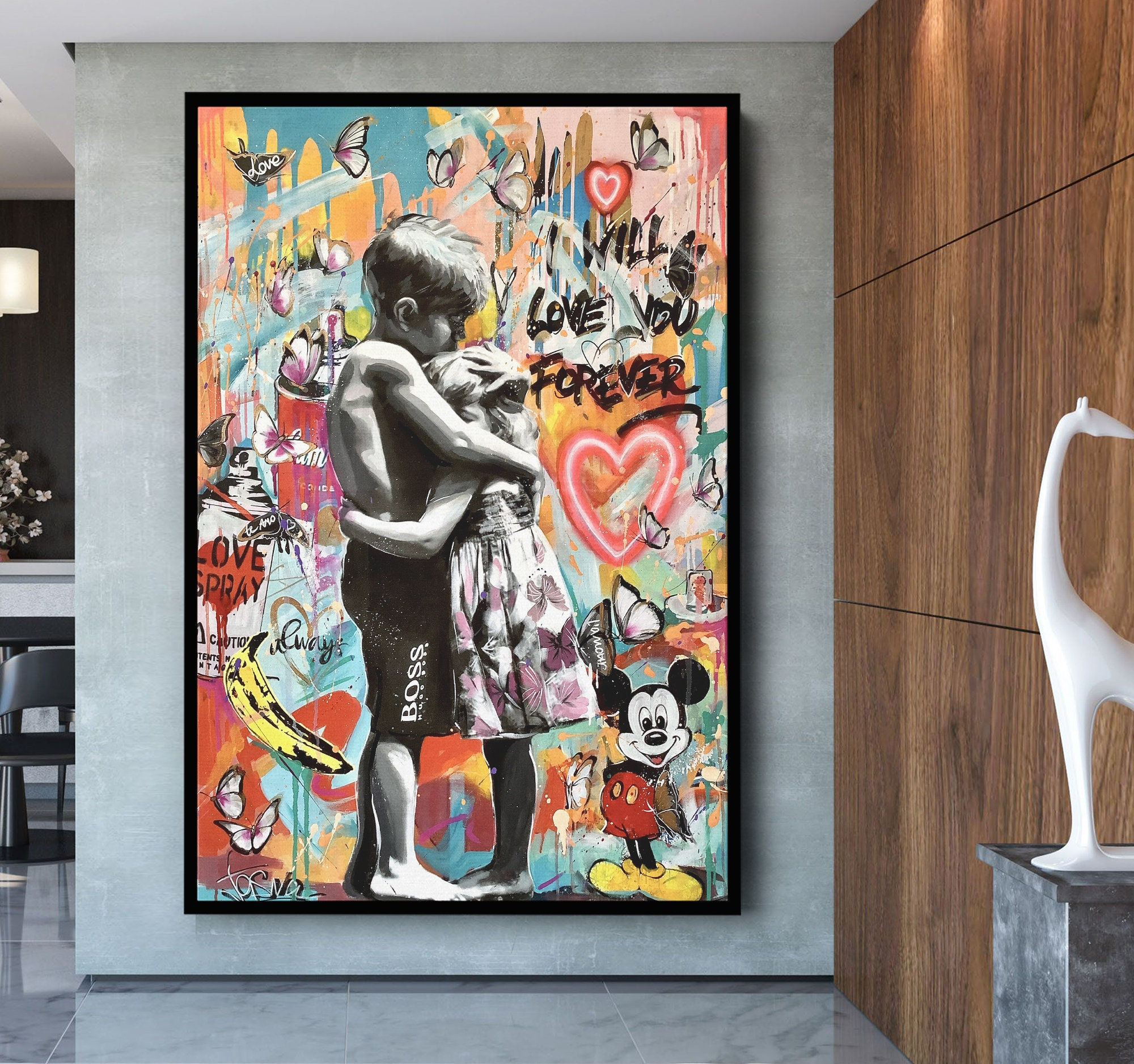 BANKSY WALL ART I Will Love You Forever Banksy Inspired Artwork