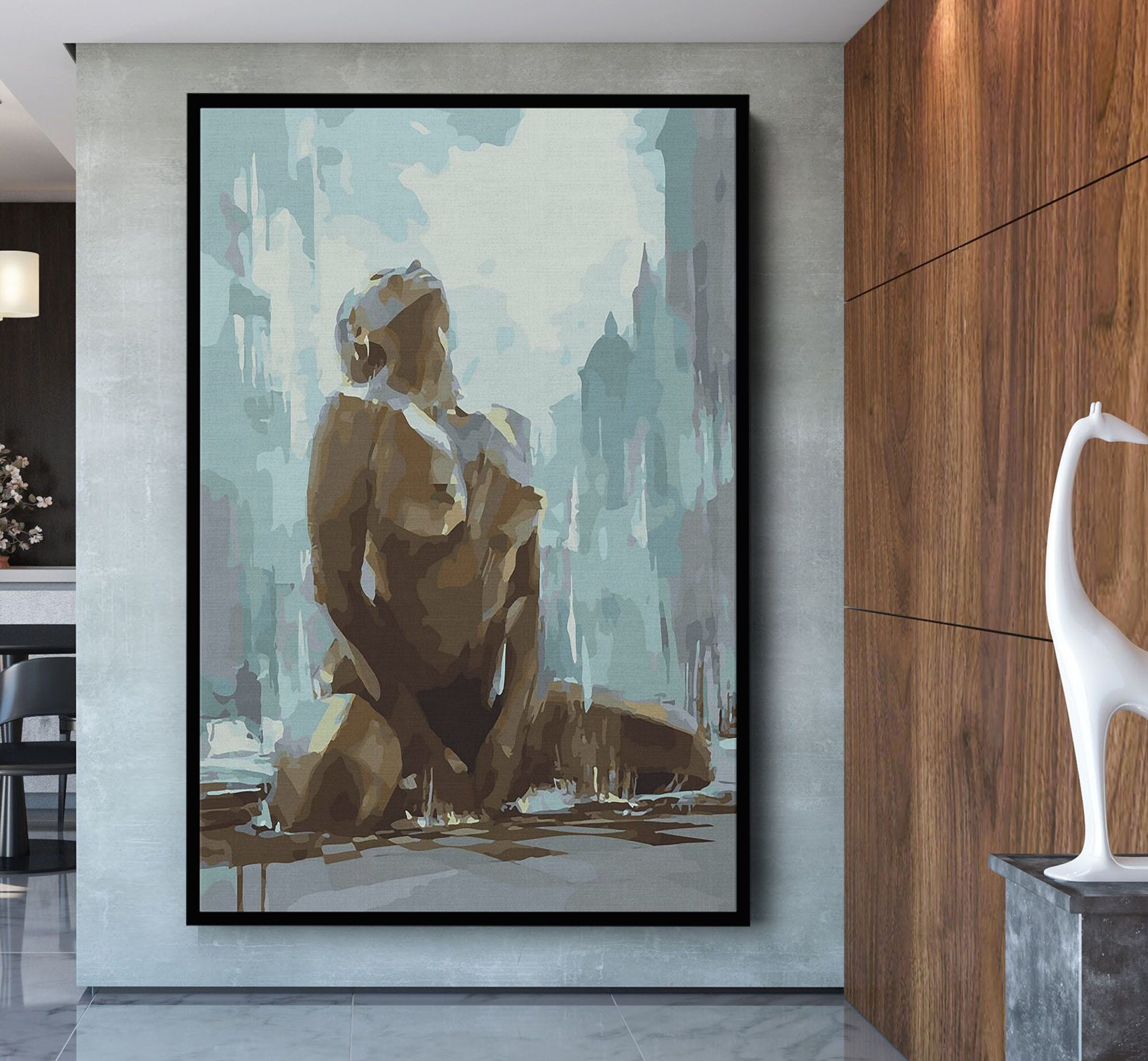 Impression sur Toile 70x50cm Tableaux Image Photo femme acte