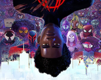 Spider-Man: Across The Spider-Verse Canvas Art, Wall Art, Spider Verse Poster, Into The Spider-Verse Movie Wall Art 20x60"