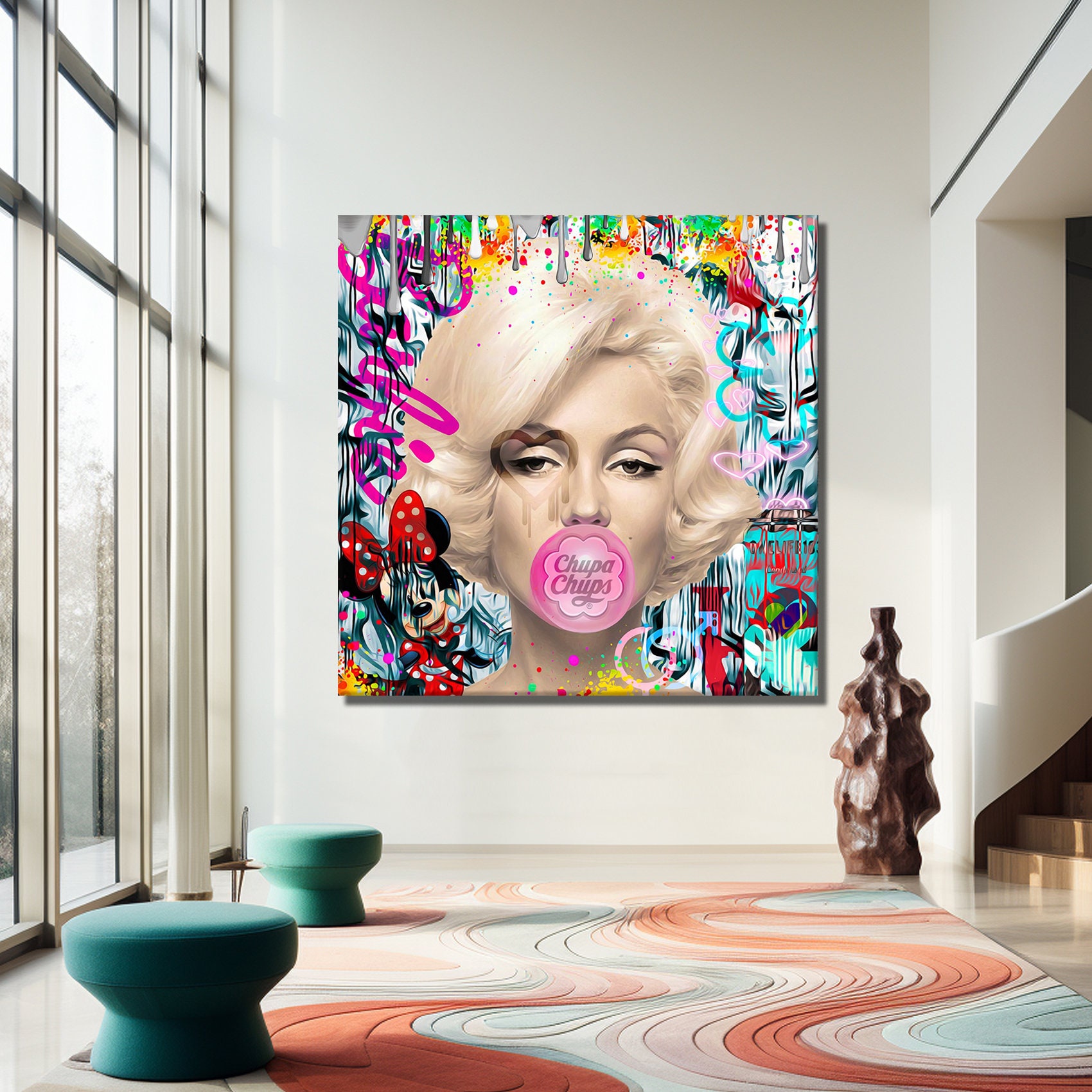 Marilyn Monroe Pop Gum Graffiti Canvas, Marilyn Monroe Street