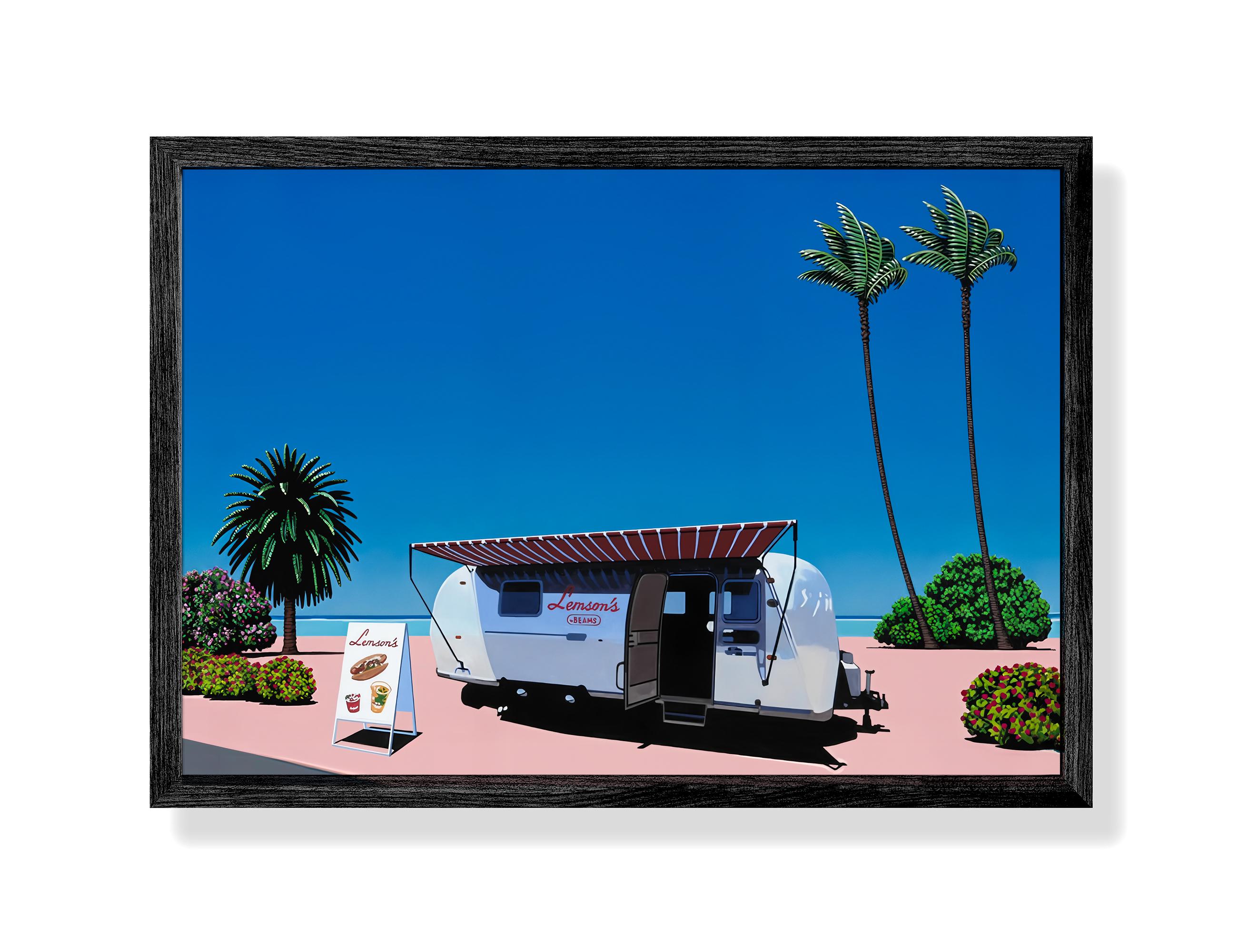 Lemson's Beams by Hiroshi Nagai, Wooden Framed Art, Japanese Retro