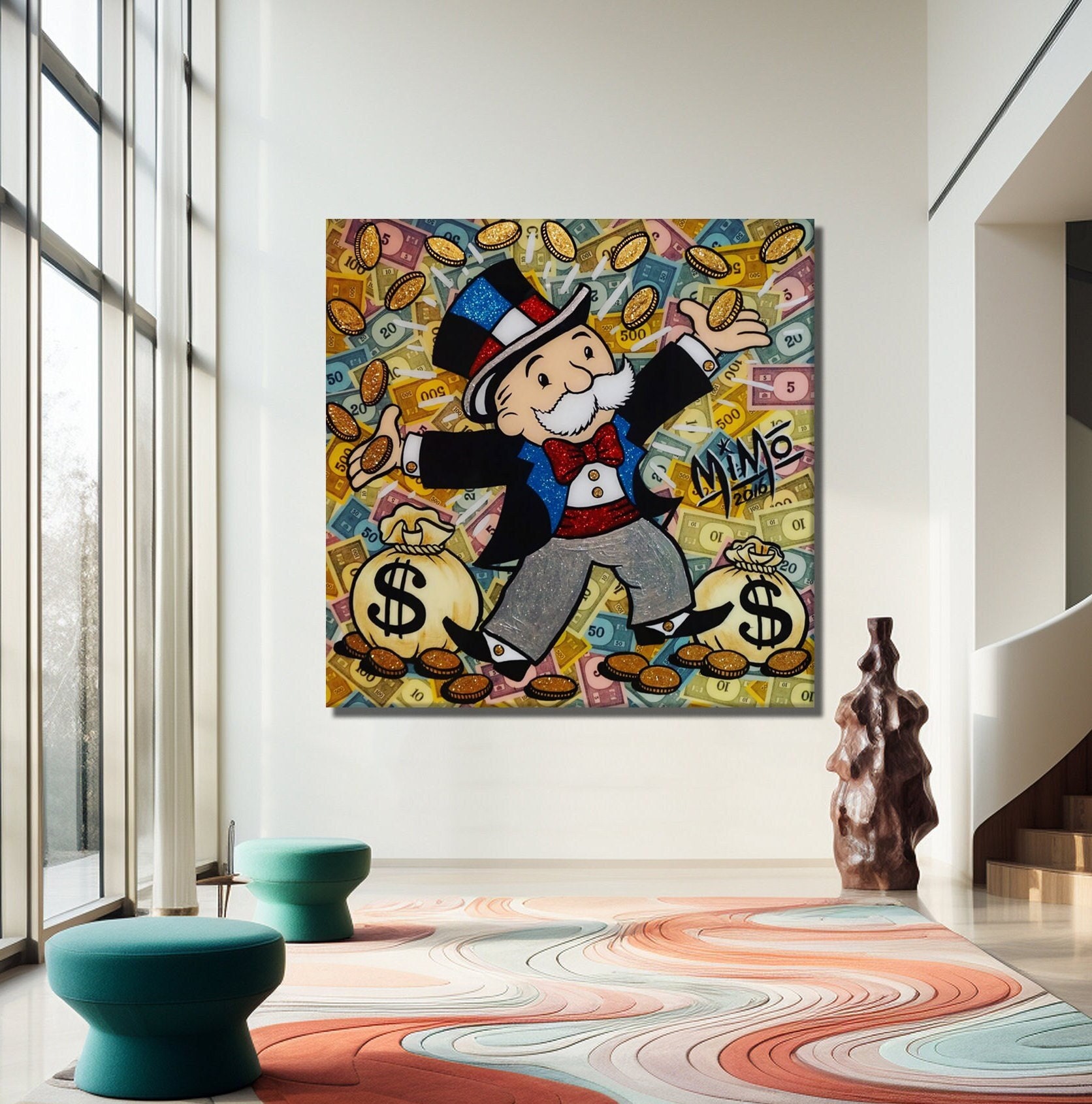Rich Monopoly Mimo 2016 Pop Art Graffiti Canvas Print, Banksy Art ...