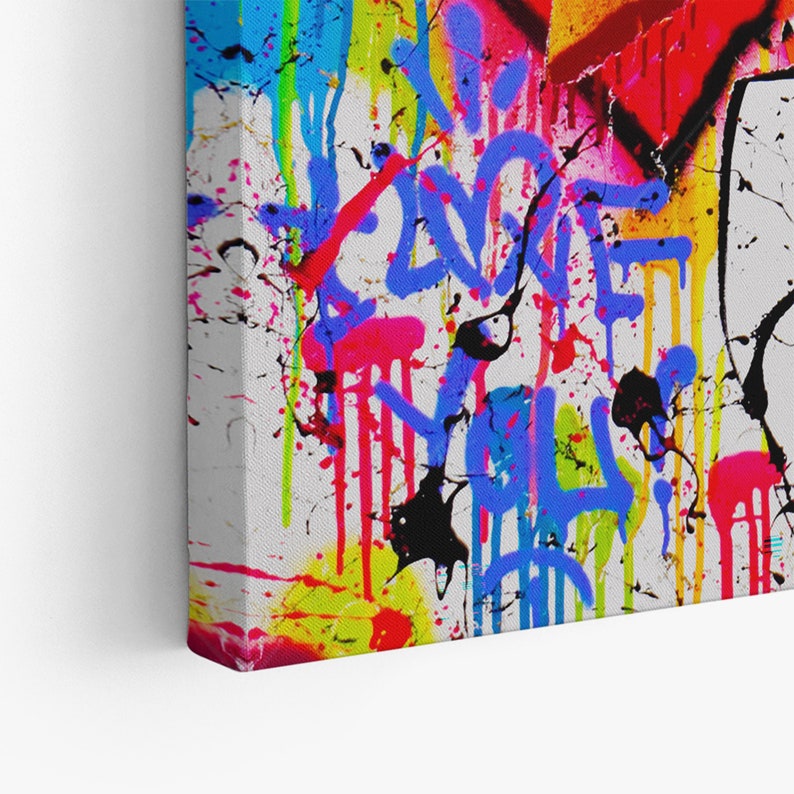 Monopoly I Love You Pop Art Graffiti Canvas Print, Banksy Art, Monopoly ...