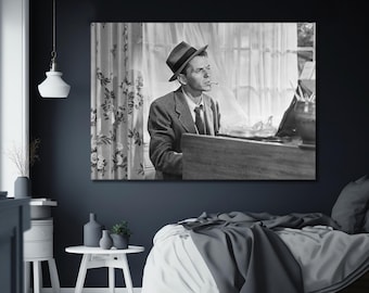 Frank Sinatra nei panni di Barney Sloan in "Young at Heart" su tela, quadri musicali, poster, quadri, dipinti, foto, immagini e decorazioni per la casa