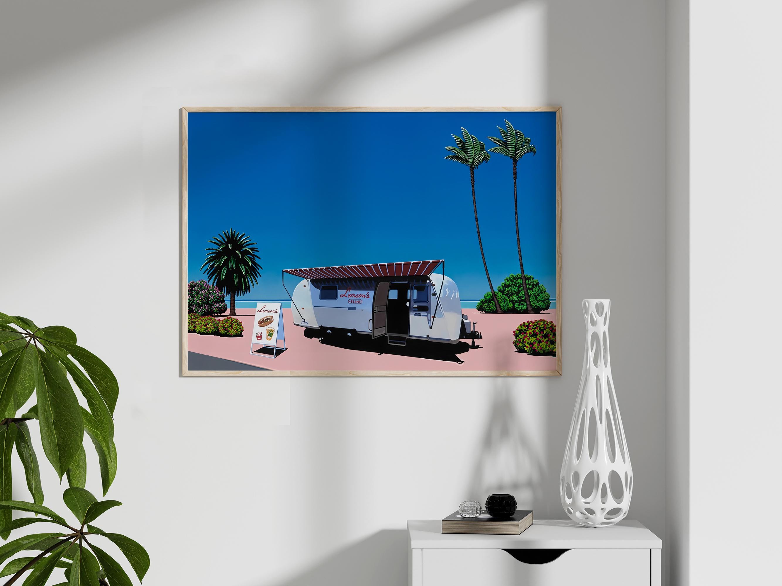 Lemson's Beams by Hiroshi Nagai, Wooden Framed Art, Japanese Retro