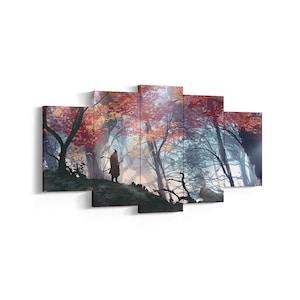 Sekiro Shadows Die Twice Leinwand, 5 Stück Leinwand Wand Kunst, Hochwertige Leinwand Druck, Spiel Poster Geschenk Fans von Sekiro - Sekiro Geschenk