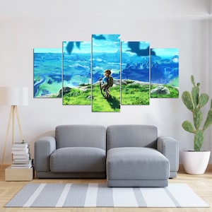 The Legend of Zelda 5 Pieces Canvas wall art- Zelda Video Game Canvas Print - Zelda Poster - Zelda Canvas Gift