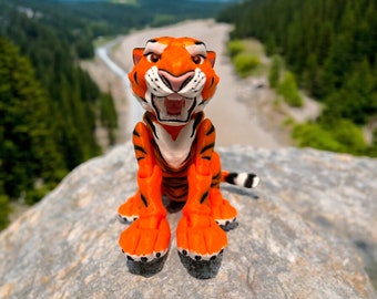 3D Printed Articulating Roaring Tiger Extra Small