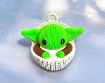 Cute 3D Printed Knitted Baby Yoda Ornament