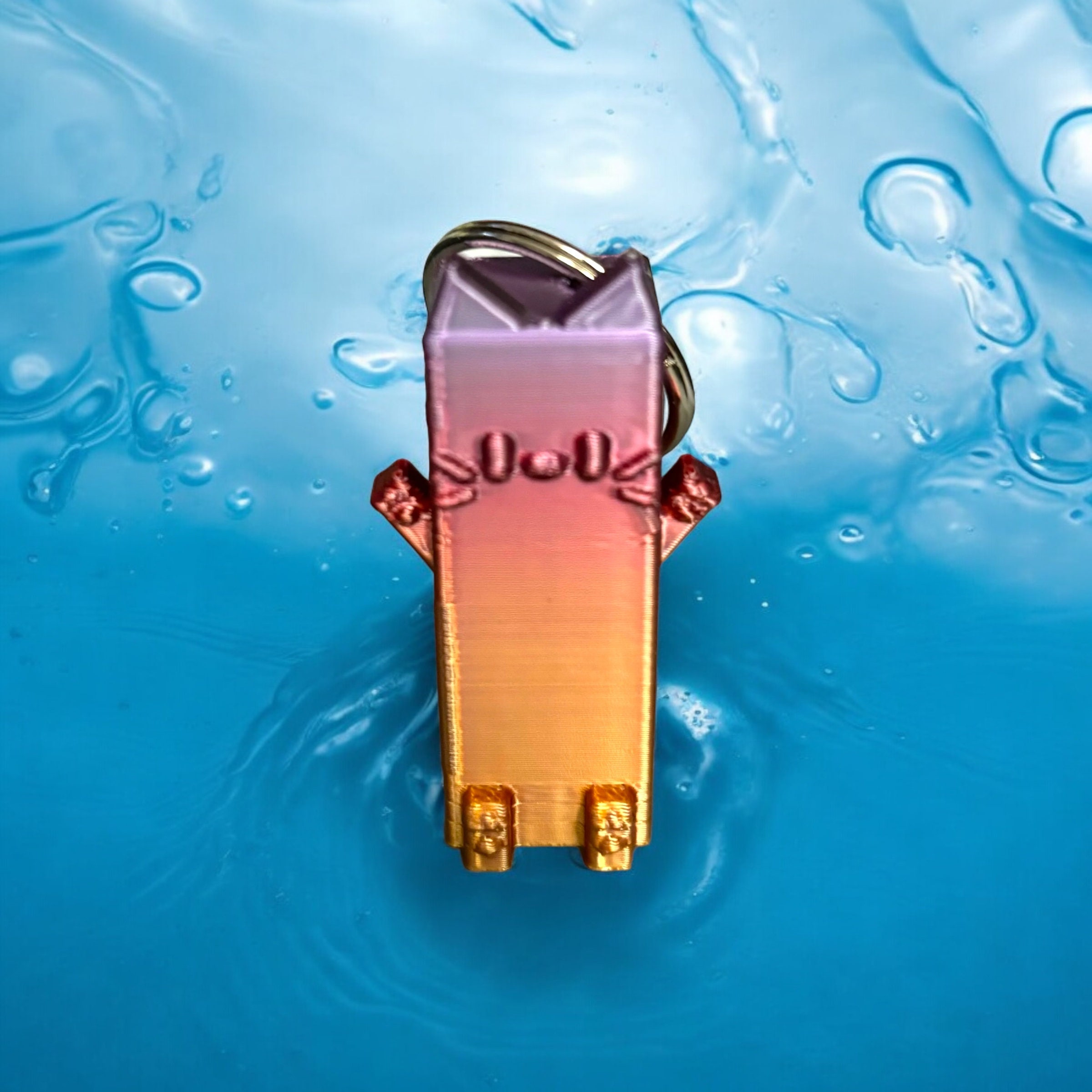 Cute 3D Printed 8-Bit Kitty Keychain