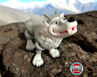 Joli loup articulé imprimé en 3D