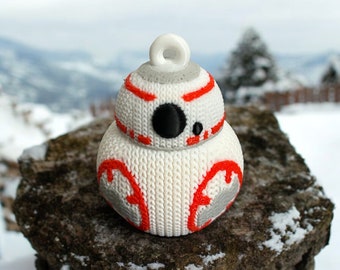 Cute 3D Printed Knitted BB8 Ornament