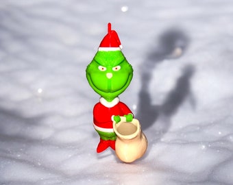 Cute 3D Printed Grinch Ornament