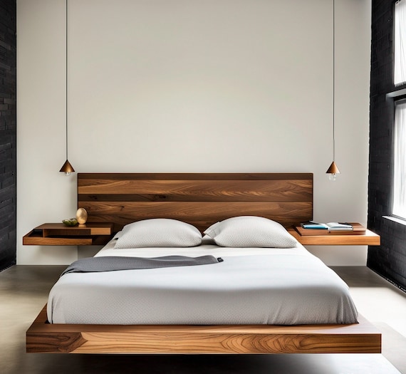 King Size Floating Bed Floating Nightstands complete Digital