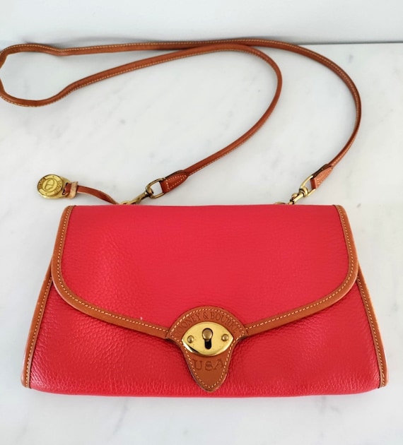Dooney & Bourke Red and Brown Leather Label Is my vintage Dooney & Bourke clutch authentic? main image 4