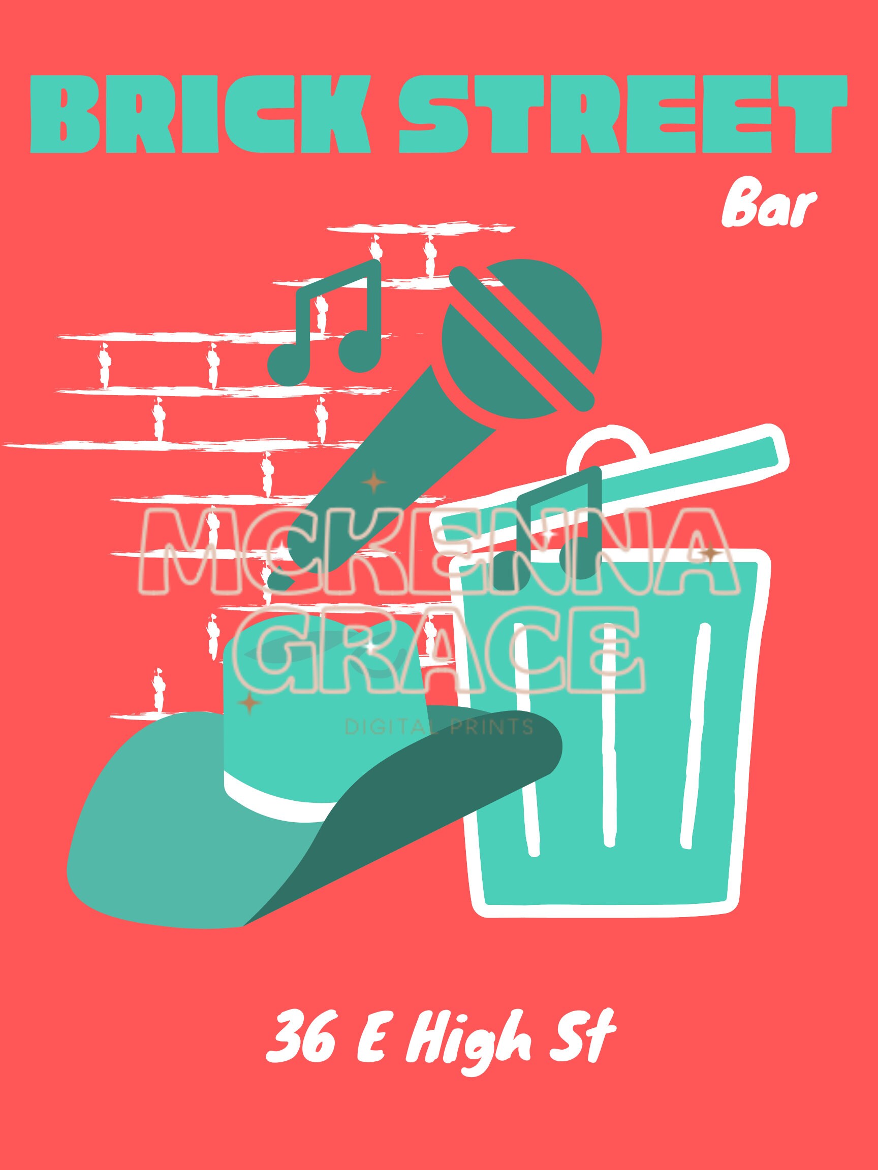 Miami University Oxford Ohio Digital Prints, Set of 6 Posters, Trendy