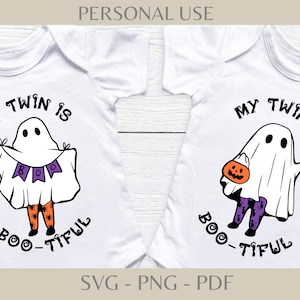 My Twin is Boo-tiful SVG | Funny Halloween Twins Matching Cut File for Cricut & Silhouette