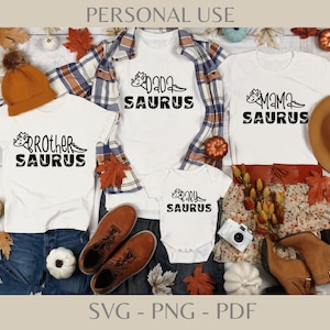 Design SVG de dinossauro, mamãe e eu Dino PNG, Mamasaurus SVG, camisa Babysaurus, camisa svg de Halloween para família correspondente, Dadasaurus, Minisaurus