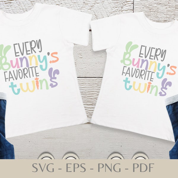 Easter Twins SVG, Easter Cutest Bunny PNG, Twinning on Easter, Cutest Bunnies of All Digital Download, Matching Kids Easter Shirt Design SVG