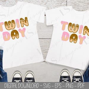 Twin Day SVG | Matching Twin Day School Spirit Week Shirt Designs | Cricut & Silhouette Cut File