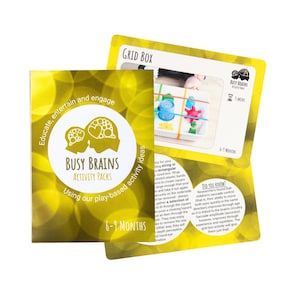 Pacchetti di attività Busy Brains da 6 a 9 mesi / Idee di gioco sensoriale / Schede di sviluppo del bambino / Pacchetto di gioco per bambini / Idee di apprendimento infantile / Traguardi