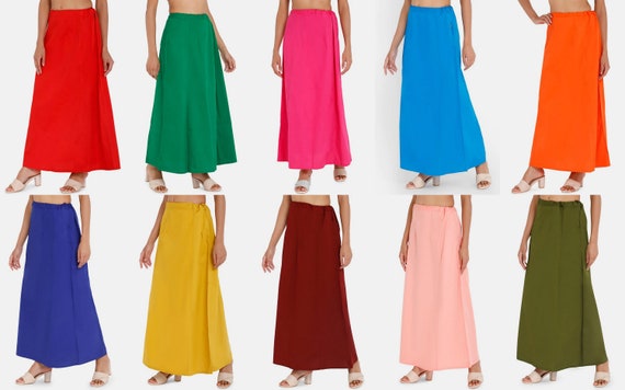 Indian Saree Underskirt Skirt Women, 100% Cotton Petticoat