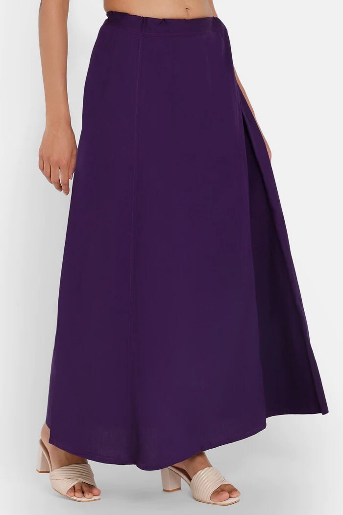 Stylesindia Women’s Cotton Saree Petticoat – Adjustable Waist Underskirt, Deep Green & Violet, One Size Fits Up To 42” Waist - View #6