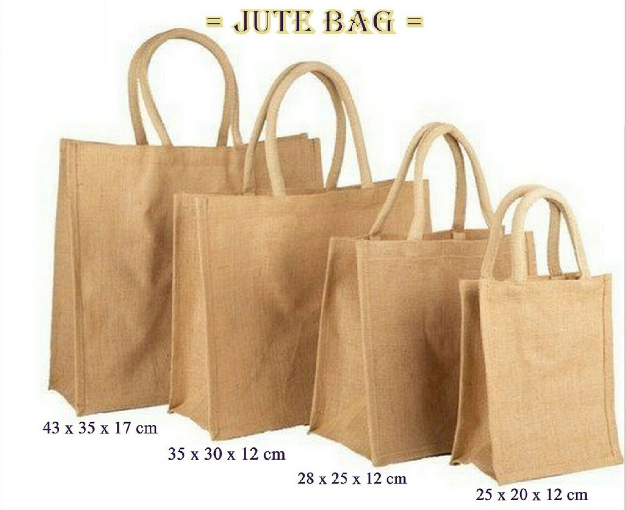 Printed Gift Jute Bags 20 x 20 x 10cm