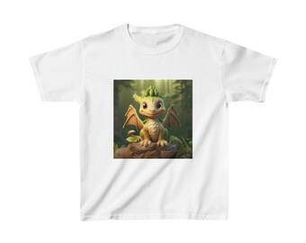 Cartoon Baby Dragon-shirt, ontworpen voor kinderen en perfect voor dagelijks gebruik