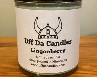 Lingonberry Candle: Bright Fruity Aroma, 6 oz Soy Candle