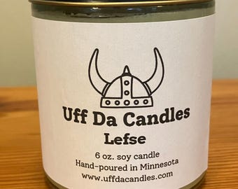 Lefse Scented Soy Candle - Sugar, Butter, Cinnamon