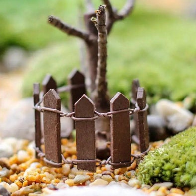 Mini clôture en bois Miniature 90x5cm, 4 pièces, accessoires de jardin  féerique, barrière en bois, vitrine de maison de poupée, décoration  artisanale
