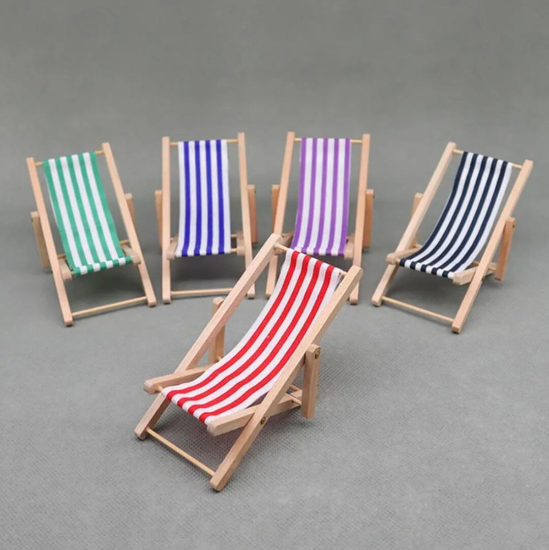 1/12 Beach Chair DIY Miniature Dollhouse Furniture Mini Etsy