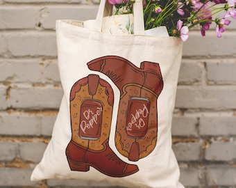 Dr. Pepper Canvas Tote - Dr. Pepper Gift, Dr. Pepper Bag, Dr. Pepper Girly