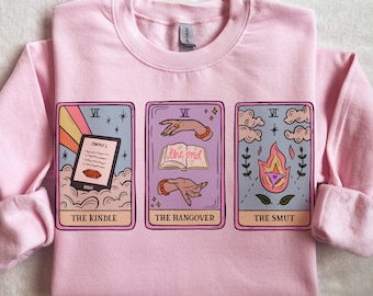 Bookish Tarot Sweatshirt - Handmade Smut Crewneck | Kindle Gift, Book Hangover, Bookish Gift |