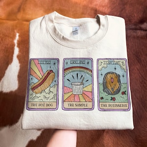 Costco Tarot Hot Dog Crewneck - Handmade Sweatshirt | Funny Costco Gift | Kirkland Signature Shirt