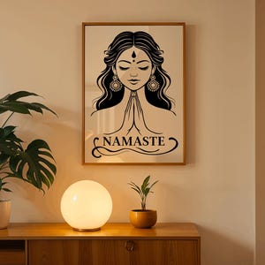 Namaste Ganesha Druck: Boho Yoga Studio Dekor (Digitaler Download