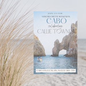 Cabo Bachelorette Invitation & Itinerary Template | Bachelorette Weekend Invite | Digital Download | Mexico Bachelorette | Cabo San Lucas