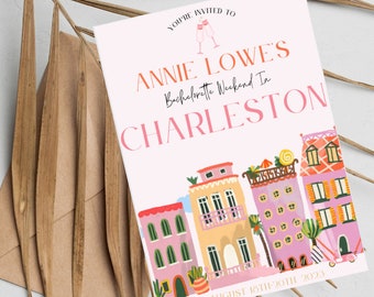 Charleston Bachelorette Invitation & Itinerary Template (Digital Download)