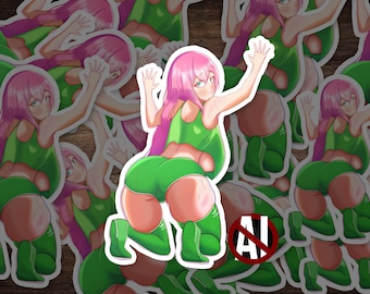 Abibas Cute Athletic Anime Girl - Gestanzter Aufkleber