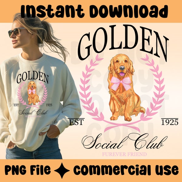 Golden retriever Social Club png, Golden retrieve png, Golden Retriever gifts, Golden Retriever Golden Retriever mom, Coquette