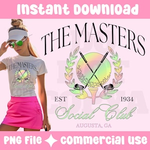 Golf Png, Masters Png, Kokietka golf png, Kokietka estetyczny turniej golfowy łuki klub towarzyski dziewczęcy augusta golf koszulka projekt preppy