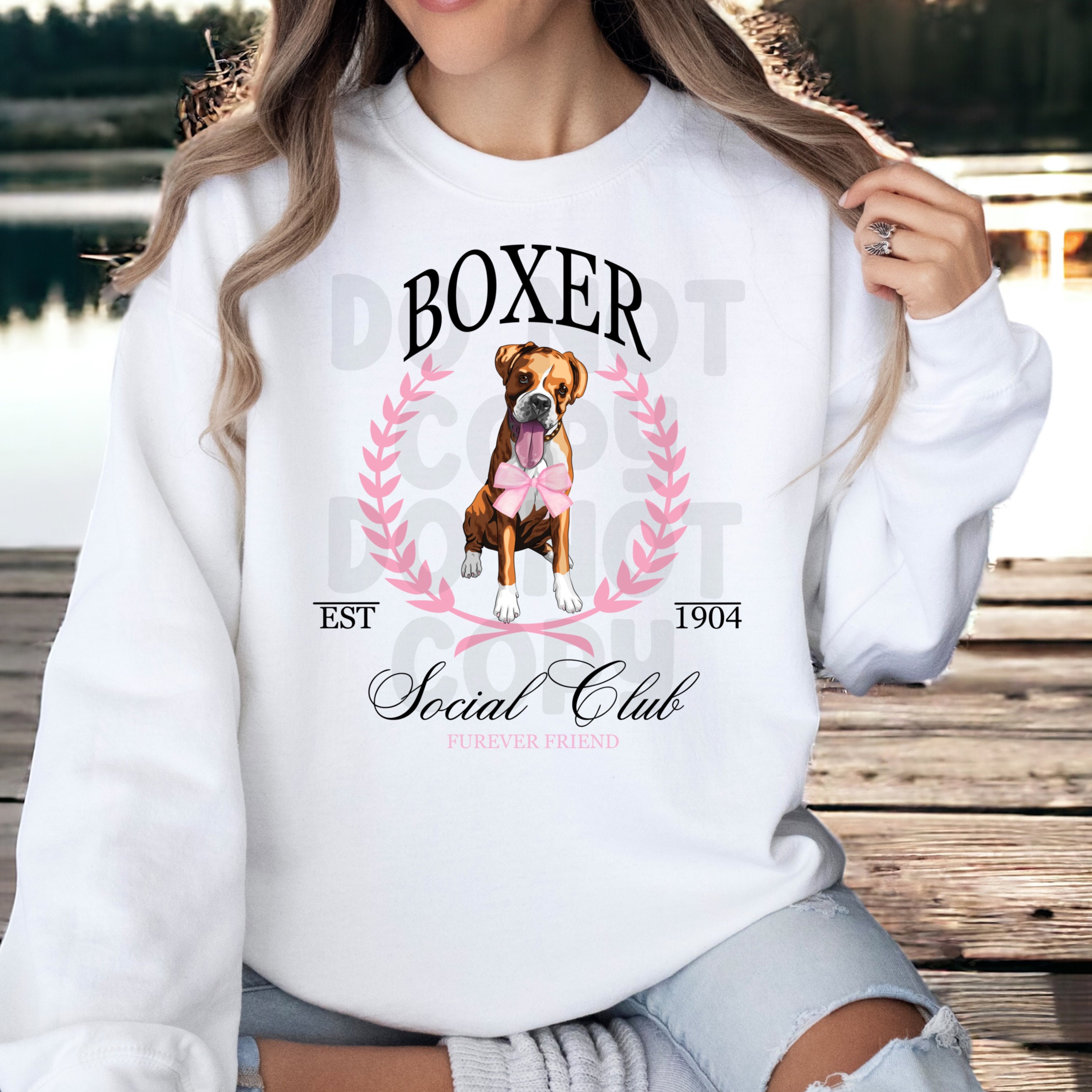 Boxer Dog Social Club Sweatshirt, Boxer Dog Sweatshirt, Boxer Dog