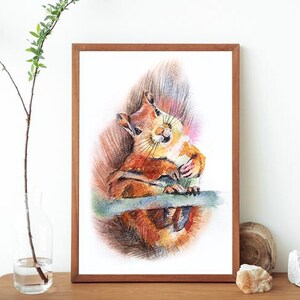 Watercolor Squirrel Painting: Woodland Nursery Art (Digital Download)