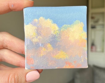 Mini art acrylic sky, sky painting, sky art, small acrylic painting, blue art canvas, original art
