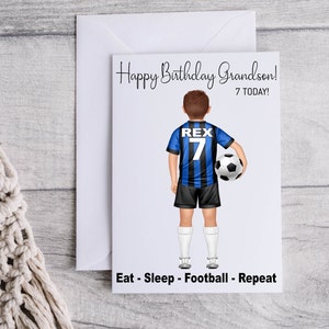 FOOTBALL BIRTHDAY CARD, Boys Footie Card, Football Shirt, Personalised Card, Personalised Colour Age Name Birthday Card,Football Card |023BC