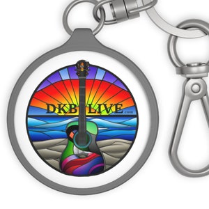 DKB Live Stained Glass Gitaar Zonsondergang Sleutelhanger Clip