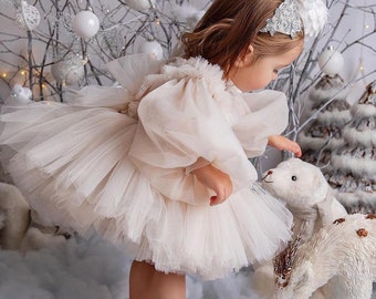 Robe bébé fille, 1er anniversaire, tenue d'anniversaire fille, robe rose poudré pour fille, robe de premier anniversaire, anniversaire de tout-petit, robe de demoiselle d'honneur