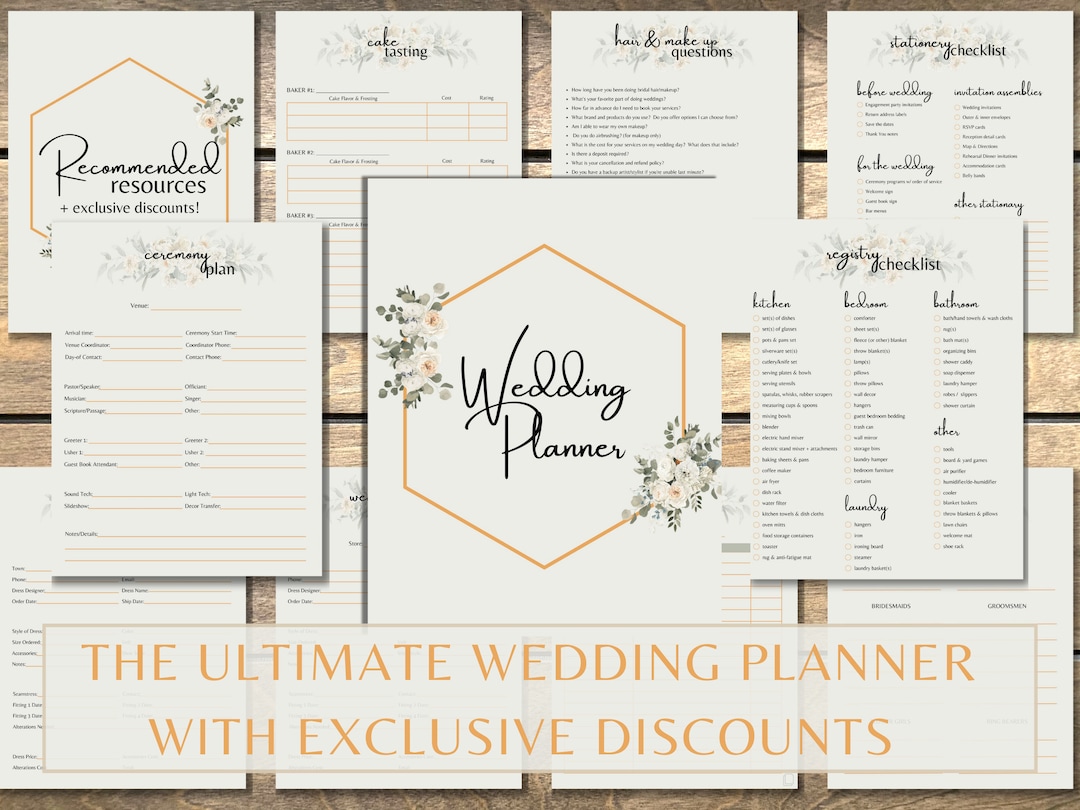 digital-printable-wedding-planner-for-2024-2025-2026-brides-customizable-planning-includes-exclusive-discount-codes-etsy